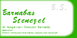 barnabas stenczel business card